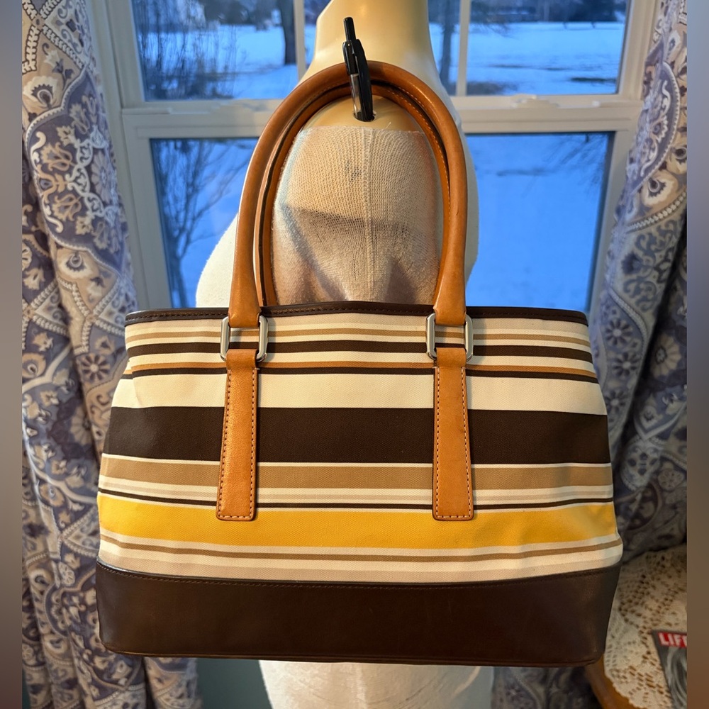 Vintage Striped Coach Hampton Shoulder Bag - 7713